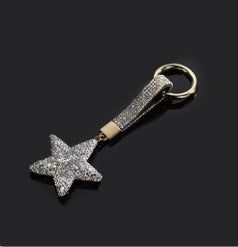 Wholesale Diamond-encrusted Clay Five-pointed Star Metal Keychain